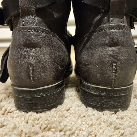 A.S 98 Vianne Studded Gray Leather Boots - Picture 8 of 10